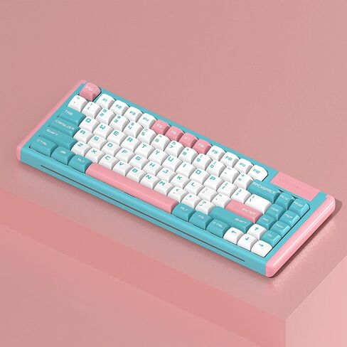 D84 Wireless Mechanical Keyboard - 75% Compacet Layout, 2.4G/Bluetooth/Wired, 1000Hz Polling Rate, RGB Backlit, Premium Gaming Experience, Gateron Red Switch, Kawaii Bunny Theme in Saudi Arabia