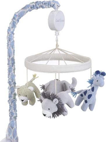 Dwell Studio Safari Skies Animal/Jungle Musical Mobile, Blue/Gray in Saudi Arabia