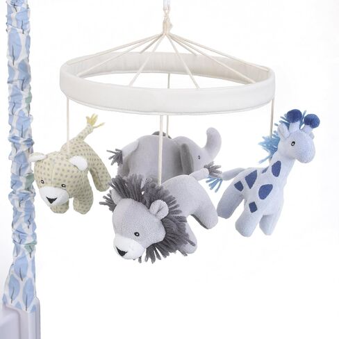 Dwell Studio Safari Skies Animal/Jungle Musical Mobile, Blue/Gray in Saudi Arabia