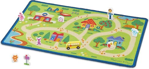 Melissa & Doug Blue's Clues & You! Blue's Neighborhood Activity Rug (44 Inches x 26 Inches Rug, 9 Wooden Play Pieces) in Saudi Arabia