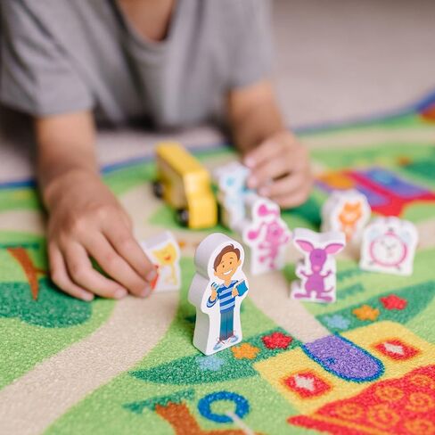 Melissa & Doug Blue's Clues & You! Blue's Neighborhood Activity Rug (44 Inches x 26 Inches Rug, 9 Wooden Play Pieces) in Saudi Arabia