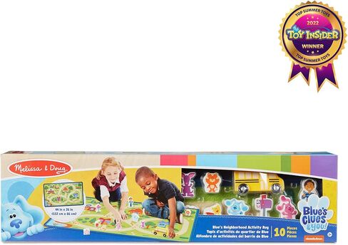 Melissa & Doug Blue's Clues & You! Blue's Neighborhood Activity Rug (44 Inches x 26 Inches Rug, 9 Wooden Play Pieces) in Saudi Arabia