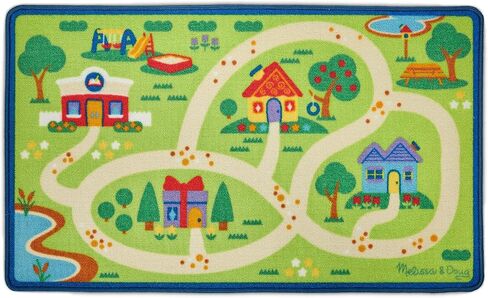 Melissa & Doug Blue's Clues & You! Blue's Neighborhood Activity Rug (44 Inches x 26 Inches Rug, 9 Wooden Play Pieces) in Saudi Arabia