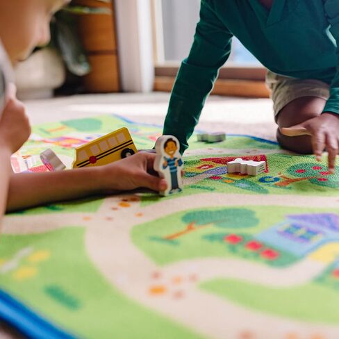 Melissa & Doug Blue's Clues & You! Blue's Neighborhood Activity Rug (44 Inches x 26 Inches Rug, 9 Wooden Play Pieces) in Saudi Arabia