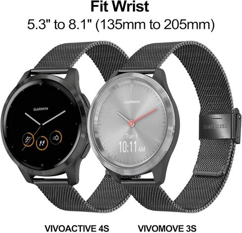 TRUMiRR Women Band for Venu 3S (41mm) Smart Watch, Mesh Stainless Steel Watchband Soft Gold Strap for Garmin Venu 3S / Venu 2S / Vivomove 3S / Forerunner 265S in Kuwait