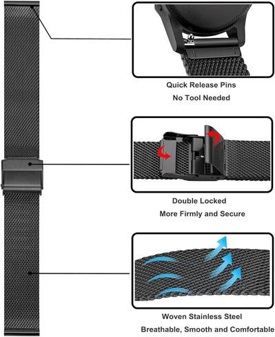 TRUMiRR Women Band for Venu 3S (41mm) Smart Watch, Mesh Stainless Steel Watchband Soft Gold Strap for Garmin Venu 3S / Venu 2S / Vivomove 3S / Forerunner 265S in Kuwait