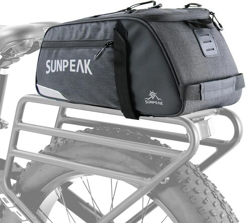 Sunpeak حقيبة رف الدراجة دراجة eBike جذع حقيبة سفر مقاوم للماء الرف الخلفي حزمة الجذع السلة مقعد أكياس البضائع لظهر الدراجة 9L in Kuwait