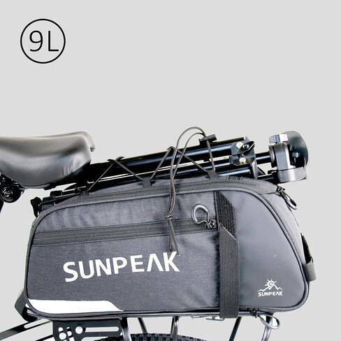 Sunpeak حقيبة رف الدراجة دراجة eBike جذع حقيبة سفر مقاوم للماء الرف الخلفي حزمة الجذع السلة مقعد أكياس البضائع لظهر الدراجة 9L in Kuwait