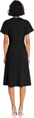 Maggy London Faux Wrap V-Neck Flutter Sleeves Cocktail Wedding Guest Dresses for Women in Saudi Arabia