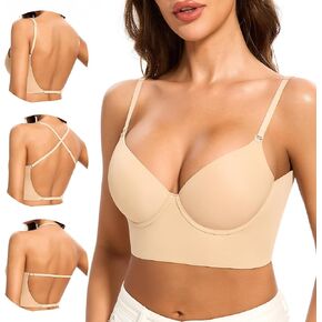 Low Back Bra for Women-Invisiable Backless Bras-Lightly Lined Multiway Halter Bra No Show Open Back Low Cut Bras in Saudi Arabia