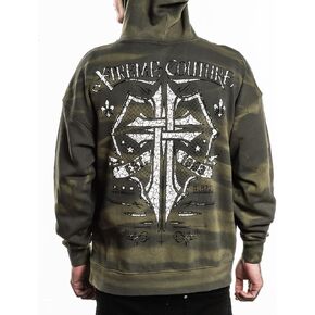 Xtreme Couture من Affliction للجنسين هوديي ساراسين، أخضر مموه، تصميم متقاطع عسكري in Kuwait