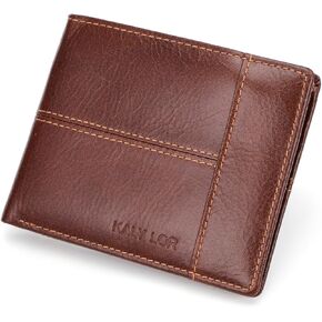 men's wallet,Men's minimalist wallet,Front-layer cowhide wallet, classic retro bifold design, RFID theft protection, 19 card slots,minimalist wallet for men in Saudi Arabia