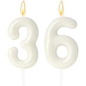 30 Candles 30th Birthday Decorations for Women, White 30th Candle for Beige Birthday Decorations, 30 Cake Topper for 30 Year Old Girl Cream Birthday Party Decor Party Supplies Favors(Number 30 Candle) in Kuwait