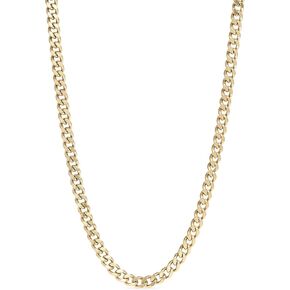6mm 18K Gold PVD Stainless Steel Diamond Cut Curb Chain Necklace – Waterproof & Hypoallergenic in Saudi Arabia