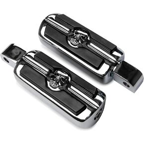 Chrome Skull Foot Pegs Compatible with Honda Cruiser Motorcycles Footrests (Shadow Magna Ace/Aero/Spirit/Phantom/RS Fury Rebel Valkyrie Interstate Sabre/Stateline VTX1300 VTX1800 etc.) in Kuwait