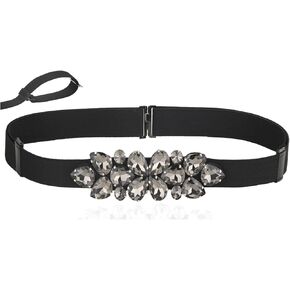 أحزمة نسائية من حجر الراين قابلة للتمدد رفيعة ونحيفة وقابلة للتعديل وحزام واسط مرن مطرز بالكريستال لفساتين السيدات in Kuwait