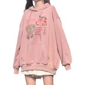 Women Kawaii Bunny Ear Hoodie Cute Japanese Harajuku Aesthetic Sweatshirt Anime Bear Preppy Long Sleeve Tops Clothes Shirts in Kuwait