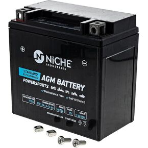NICHE Battery and Charger YTX14 AGM Sealed Maintenance Free 160CCA 12V 12Ah for Harley Davidson Suzuki Buell ATV Motorcycle (Factory Activated) in Kuwait