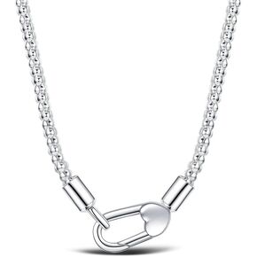 925 Sterling Silver Chain Necklace for Women 2.9mm Popcorn Chain, Twist Chains Necklace Spring Buckle Clasp, Hypoallergenic Sturdy Super Strong Trendy Necklace for Women and Men 17.7 Inches in Kuwait