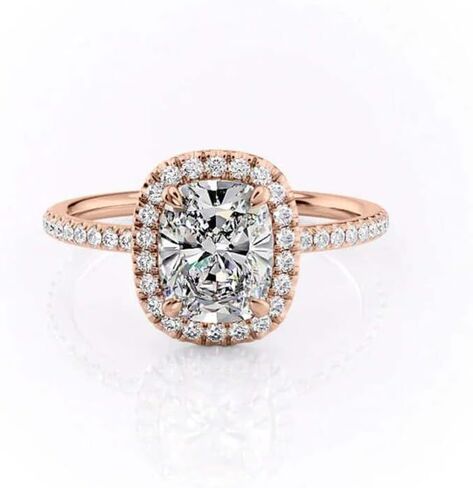1–5 Ct Elongated Cushion Cut Lab Grown Diamond Ring VVS2 10K 14K 18K Solid Gold Lab Grown Diamond Engagement Ring Halo Solitaire Wedding Bridal Anniversary Ring Valentine Gift for Her(IGI Certified) in Saudi Arabia