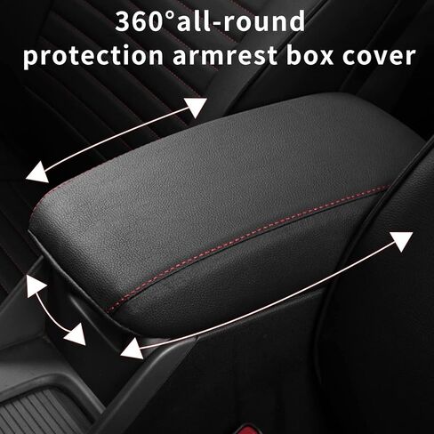 AOMSAZTO Console Covers for 2016-2023 Toyota Tacoma Armrest Covers for Toyota Tacoma Black with Red Stiches in Saudi Arabia