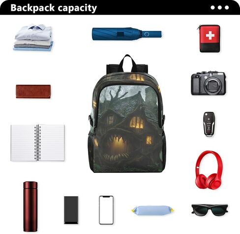 حقيبة ظهر للسفر من AIXIWAWA Monster House، قابلة للتعبئة وخفيفة الوزن ومقاومة للماء وقابلة للحمل وقابلة للطي للمشي لمسافات طويلة والتخييم بسعة وزن 22 رطل in Kuwait