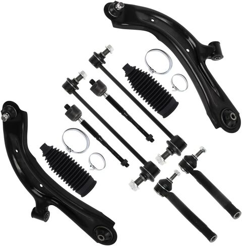 SCITOO 10pcs Front Lower Control Arm w/Ball Joint Suspension Kit fit 2015-2018 for Chevy City Express 2013-2019 for Nissan Sentra NV200 Inner Outer Tie Rod End w/Boot Sway Bar End Link in Saudi Arabia