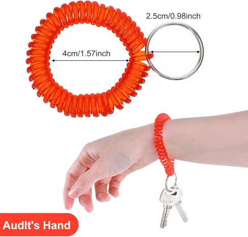 Colorful Wrist Coil Keychain, 10 Pcs Plastic Coil Wristband Stretch Spring Spiral Bracelets Key Chain Wrist Key Holder for Gym Pool ID Badge and Outdoor Sport in Saudi Arabia