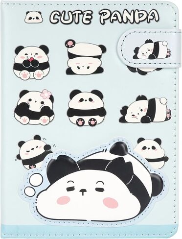 Cute Cartoon Notebook Kawaii Journal Notebook Japanese Sketchbook Leather Cover Diary Notepad Travel Notebook,Green in Kuwait