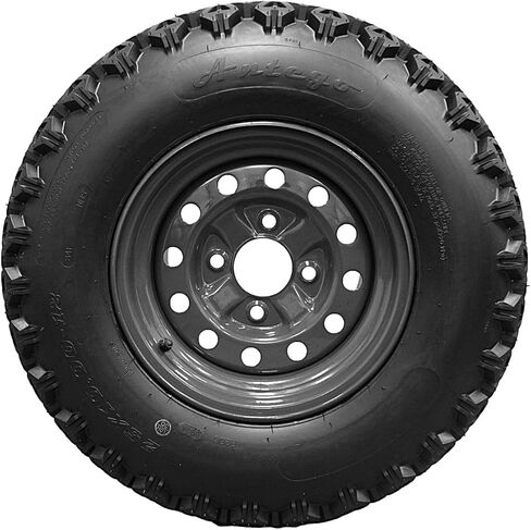 إطار وعجلة Antego مقاس 25x10.00-12 مع مجموعة عجلات ذات 4 فتحات لـ Kubota RTV's 900 و1100 و1140 UTV - 6 طبقات ATW-045 مع مداس غير اتجاهي (مجموعة من 2) in Saudi Arabia