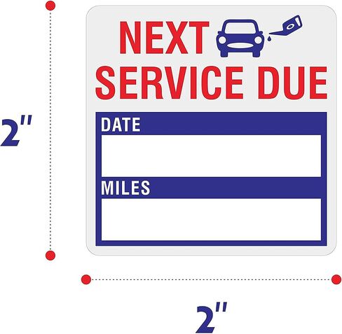 ملصقات تغيير الزيت، لاصق ثابت، 300 قطعة 2 × 2 بوصة ملصق تذكير بتغيير الزيت للزجاج الأمامي بدون بقايا، ملصقات واضحة للخدمة التالية لنافذة السيارة الأوتوماتيكية in Kuwait
