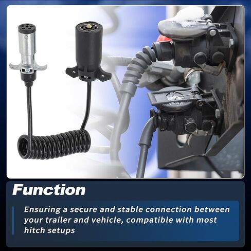 7 Pin to 6 Pin Trailer Hitch Harness Plug 6ft Trailer Wiring Harness Connector 7 Way Adapter Converter for RV Truck Vehicle Connection in Saudi Arabia