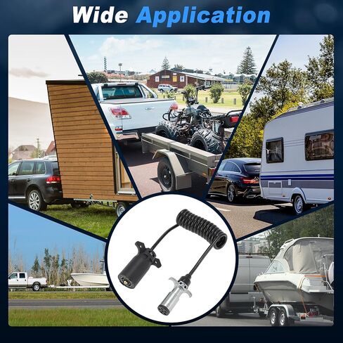 7 Pin to 6 Pin Trailer Hitch Harness Plug 6ft Trailer Wiring Harness Connector 7 Way Adapter Converter for RV Truck Vehicle Connection in Saudi Arabia