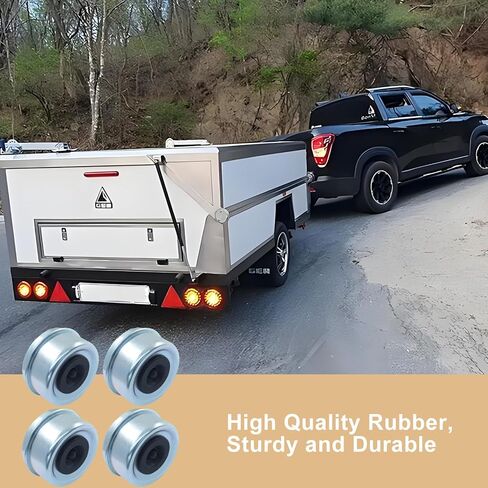 Zorfeter 4 Pack 2.44" Trailer Hub Cap, Metal Bearing Dust Cap Grease Cover Rubber Plugs, Bolt Axle Wheel Hub Cap for Most 5200 to 6000 Pound Axles Dexter/RV Camper in Saudi Arabia