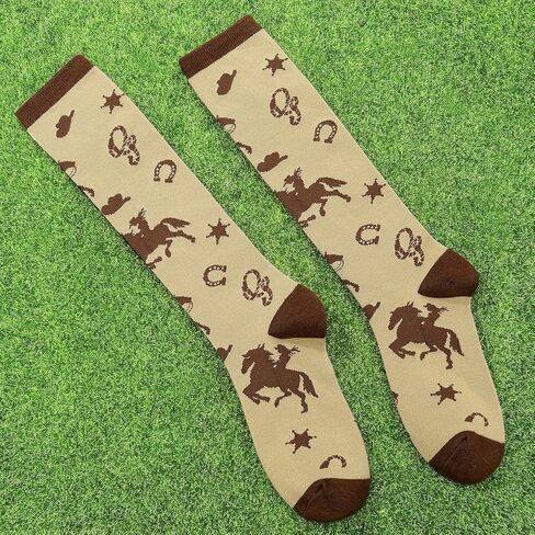 6 Pairs Cowgirl Boot Socks for Women Western Cowboy Socks Western Outfits Accessories for Christmas Gift in Saudi Arabia