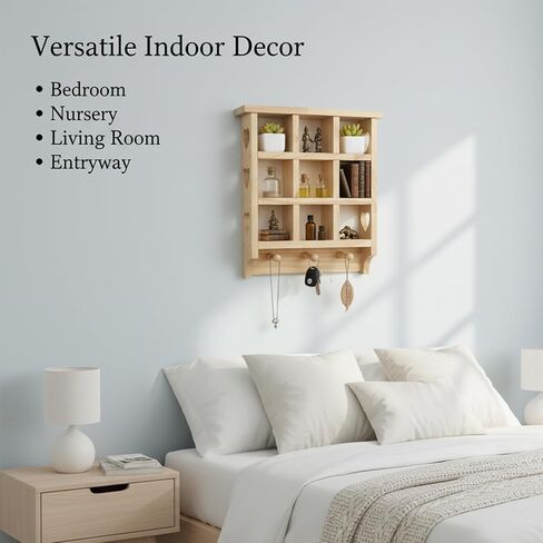 رف حلية خشبي على شكل قلب للجدار، رف عائم مقاس 14 × 12 بوصة مع قلوب وأوتاد، رف حائط على شكل قلب 9 فتحات للداخل، مناسب لعرض الأدوات المثيرة للاهتمام in Kuwait