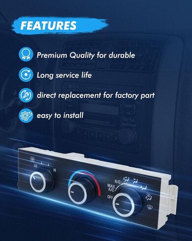ECCPP 1574772 Climate Control Module AC Heater Climate Control Panle Switch Fits for 2008-2019 for GMC Savana 3500 6.0L, 2003 for Chevrolet C4500 Kodiak in Saudi Arabia