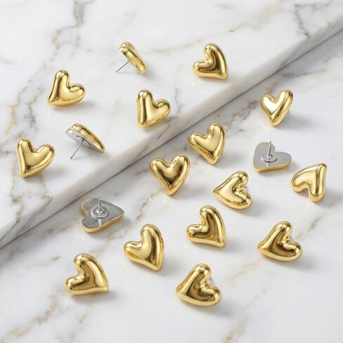 30 قطعة من دبابيس الدفع الذهبية المزخرفة على شكل قلب، ومسامير إبهام منتفخة لطيفة للوحة الفلين، وجدار الصور والخريطة، وإكسسوارات مكتب المكتب الجمالية، ومستلزمات وهدايا معلم المدرسة in Kuwait