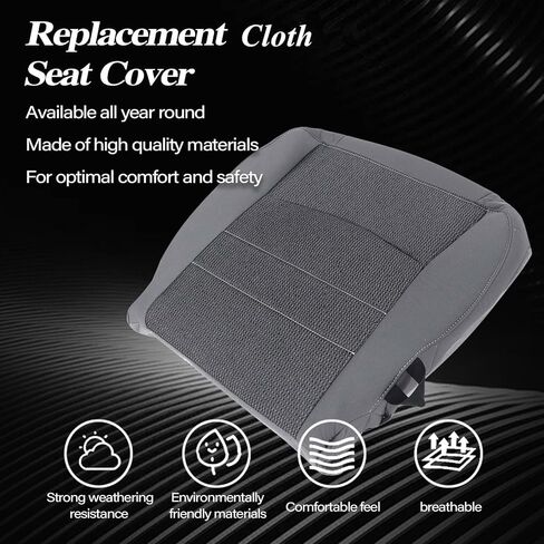 SecosAutoparts سائق الجانب السفلي ووسادة رغوة استبدال غطاء مقعد القماش الديزل الرمادي #X8 متوافق مع دودج رام 1500 2500 3500 4500 5500 2013 2014 2015 2016 2017 2018 in Saudi Arabia