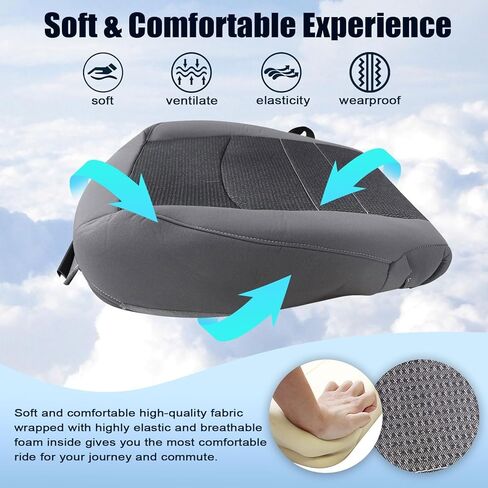 SecosAutoparts سائق الجانب السفلي ووسادة رغوة استبدال غطاء مقعد القماش الديزل الرمادي #X8 متوافق مع دودج رام 1500 2500 3500 4500 5500 2013 2014 2015 2016 2017 2018 in Saudi Arabia