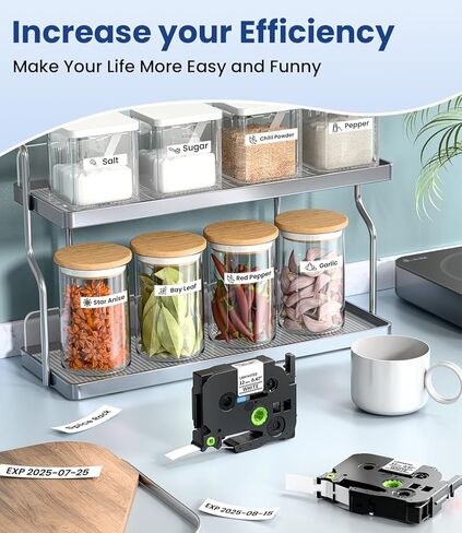 6 عبوات لشريط ملصقات P touch 12 مم 0.47 أبيض TZ لشريط Brother Label Maker حبر أسود على أبيض TZe-231 TZ-231، متوافق مع Ptouch D210 D220 H110 H111 D410 D460BT D610BT P710BT D400 D600 1280 1290 in Kuwait