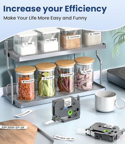 6 عبوات لشريط ملصقات P touch 12 مم 0.47 أبيض TZ لشريط Brother Label Maker حبر أسود على أبيض TZe-231 TZ-231، متوافق مع Ptouch D210 D220 H110 H111 D410 D460BT D610BT P710BT D400 D600 1280 1290 in Kuwait