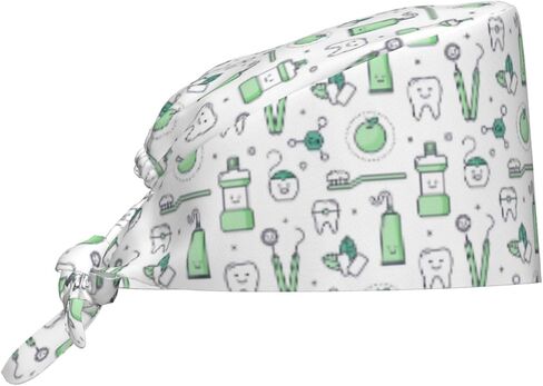 Dental Tooth Care Scrub Caps with Sweatband Adjustable Working Cap Surgical Headgear for Women Men in Saudi Arabia
