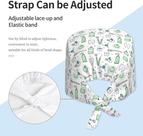 Dental Tooth Care Scrub Caps with Sweatband Adjustable Working Cap Surgical Headgear for Women Men in Saudi Arabia