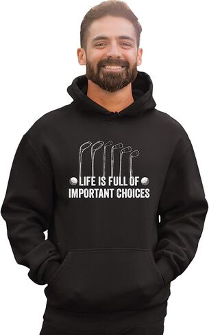 Go All Out Life Is Full Of Important Choices Funny Golf Gift Mens Women Sweatshirt Hoodie in Saudi Arabia