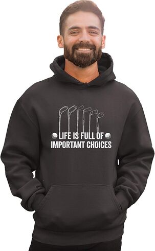 Go All Out Life Is Full Of Important Choices Funny Golf Gift Mens Women Sweatshirt Hoodie in Saudi Arabia