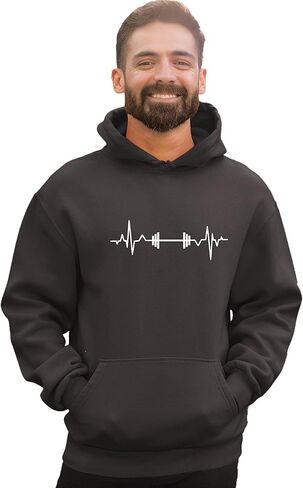 Go All Out Barbell Heartbeat Weightlifting Gym Workout Gift Idea Mens Women Sweatshirt Hoodie in Saudi Arabia