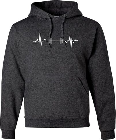 Go All Out Barbell Heartbeat Weightlifting Gym Workout Gift Idea Mens Women Sweatshirt Hoodie in Saudi Arabia