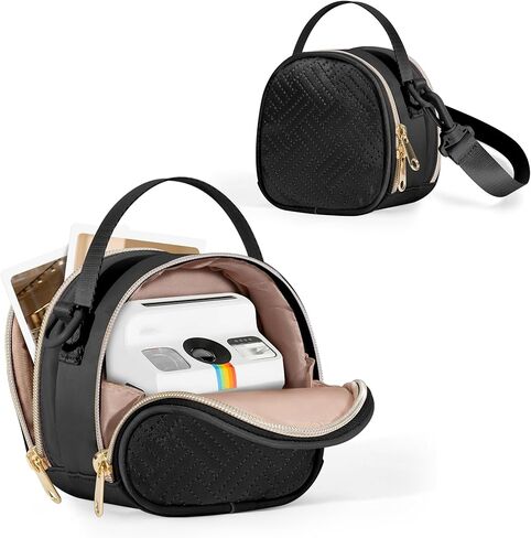 Mini Camera Bag Compatible with Polaroid Go Generation 2 Instant Camera, Small Sling Bag with Pockets and Shoulder Strap, Black in Saudi Arabia