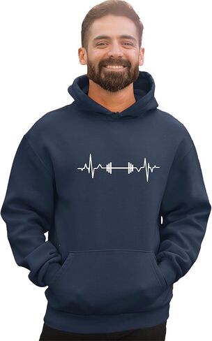 Go All Out Barbell Heartbeat Weightlifting Gym Workout Gift Idea Mens Women Sweatshirt Hoodie in Saudi Arabia